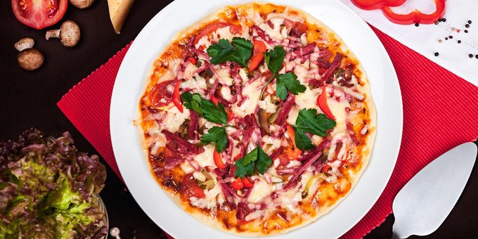 Pizza at majori cafe-bar in dnipro. order with a discount