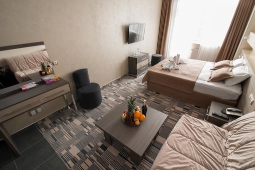 General view of the New York room at the 12th Floor Apartments in Odessa