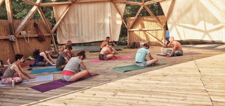 Йога в кафе на деревах «шпаківня» в києві