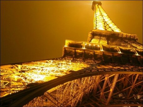 Cultural object eiffel tower in khakovo. promotional tourism