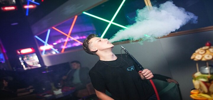 Smoky hookah in hookah-art bar luna