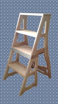 Stepladder chair made of wood from the «Papa-Carlo» carpentry workshop. Order with a discount.