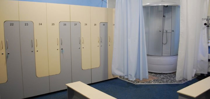 "Sky Hall" gym with spacious dressing rooms