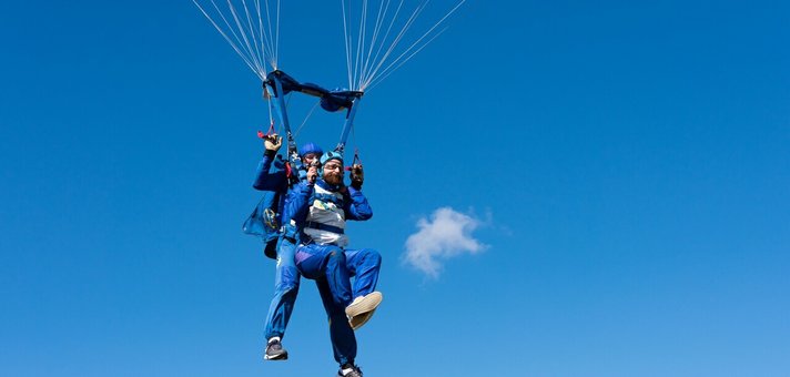 Parachute jumps at the Odessa flying club in Odessa. Order by promotion