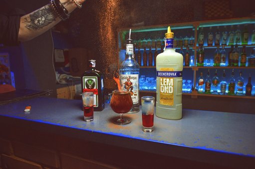 Cocktails at Hookah nights air in Kiev. Order cheap